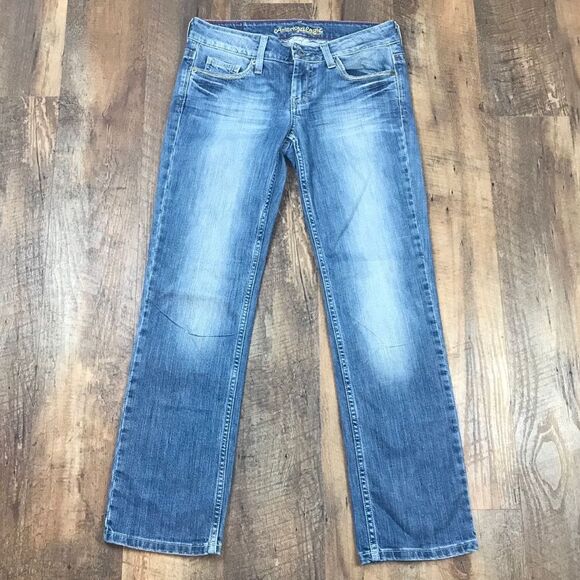 American Eagle Hipster Y2K Medium Wash Jeans sz 4 - Picture 2 of 4